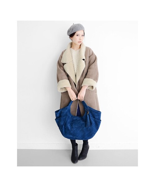 KBF（ケイビーエフ）の「フェイクムートンコート（ジャケット/アウター・レディース・ブラック/グレージュ/キャメル・one）」の5枚目の写真