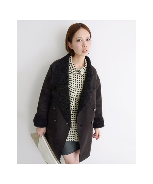 KBF（ケイビーエフ）の「フェイクムートンコート（ジャケット/アウター・レディース・ブラック/グレージュ/キャメル・one）」の16枚目の写真