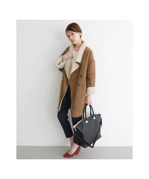 KBF（ケイビーエフ）の「フェイクムートンコート（ジャケット/アウター・レディース・ブラック/グレージュ/キャメル・one）」の12枚目の写真