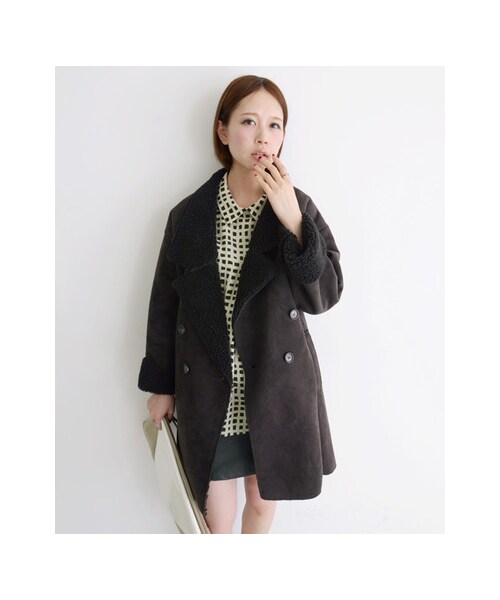 KBF（ケイビーエフ）の「フェイクムートンコート（ジャケット/アウター・レディース・ブラック/グレージュ/キャメル・one）」の15枚目の写真