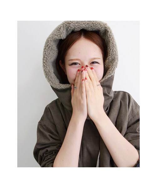 KBF(ケイビーエフ)の「2WAY BIGモッズコート(ジャケット/アウター・レディース・チャコール/カーキ/マスタード・one)」の10枚目の写真