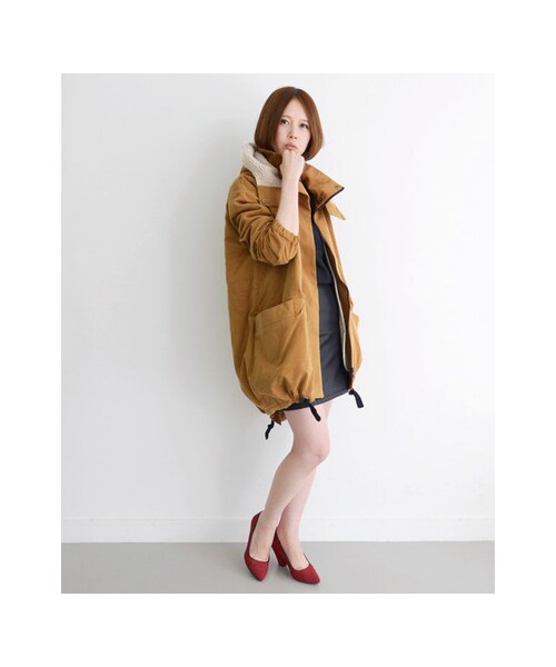 KBF(ケイビーエフ)の「2WAY BIGモッズコート(ジャケット/アウター・レディース・チャコール/カーキ/マスタード・one)」の13枚目の写真