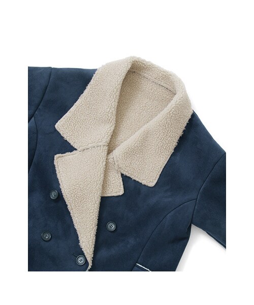 KBF（ケイビーエフ）の「関西・NET限定 フェイクムートンコート（ジャケット/アウター・レディース・ネイビー・one）」の12枚目の写真