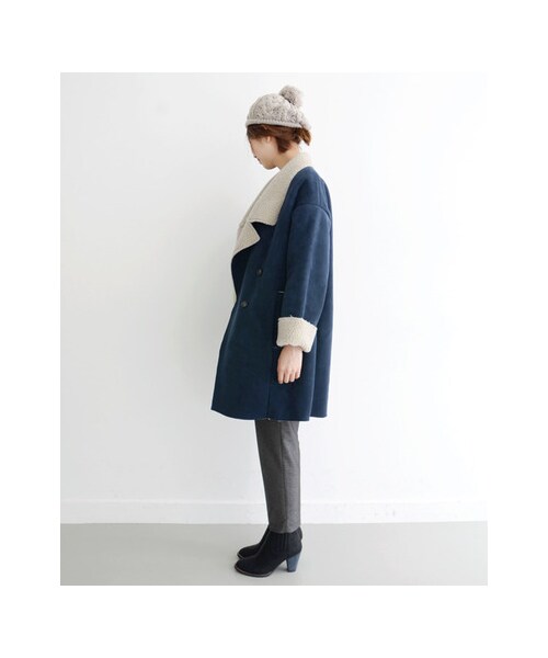 KBF（ケイビーエフ）の「関西・NET限定 フェイクムートンコート（ジャケット/アウター・レディース・ネイビー・one）」の10枚目の写真
