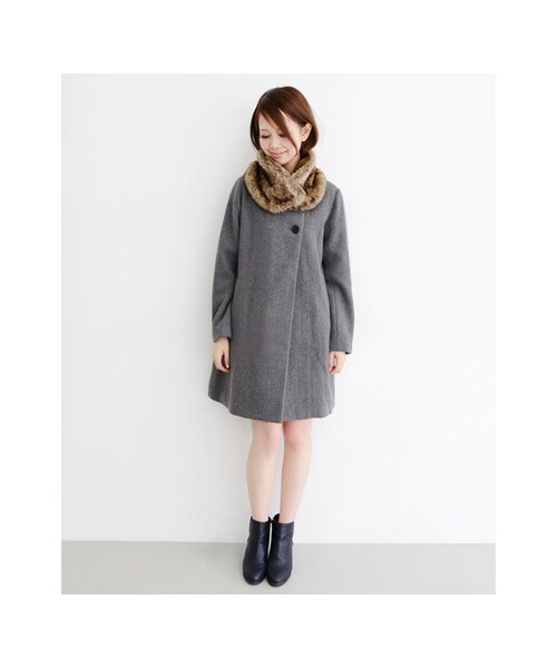 KBF（ケイビーエフ）の「ファーティペットコート（ジャケット/アウター・レディース・ブラック/チャコール/グレー・one）」の15枚目の写真