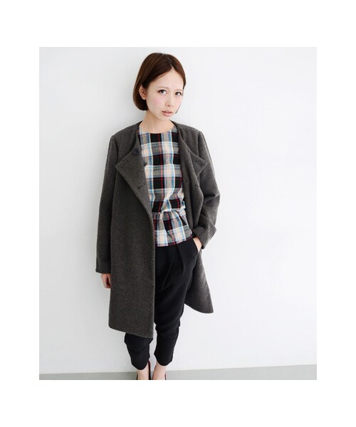 KBF（ケイビーエフ）の「ファーティペットコート（ジャケット/アウター・レディース・ブラック/チャコール/グレー・one）」の5枚目の写真