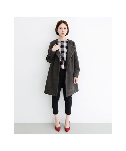 KBF（ケイビーエフ）の「ファーティペットコート（ジャケット/アウター・レディース・ブラック/チャコール/グレー・one）」の4枚目の写真