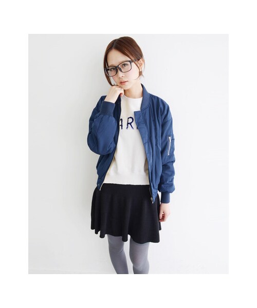 KBF（ケイビーエフ）の「MA-1 reversible（ジャケット/アウター・レディース・ブラック/カーキ/ネイビー・one）」の10枚目の写真