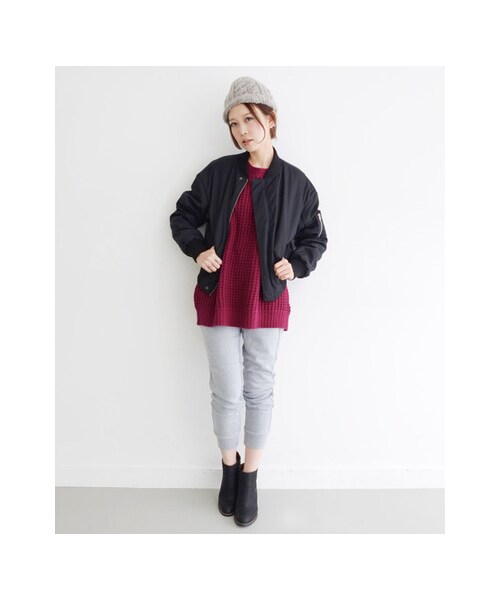 KBF（ケイビーエフ）の「MA-1 reversible（ジャケット/アウター・レディース・ブラック/カーキ/ネイビー・one）」の4枚目の写真