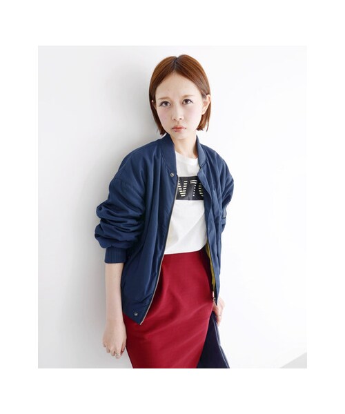 KBF（ケイビーエフ）の「MA-1 reversible（ジャケット/アウター・レディース・ブラック/カーキ/ネイビー・one）」の12枚目の写真