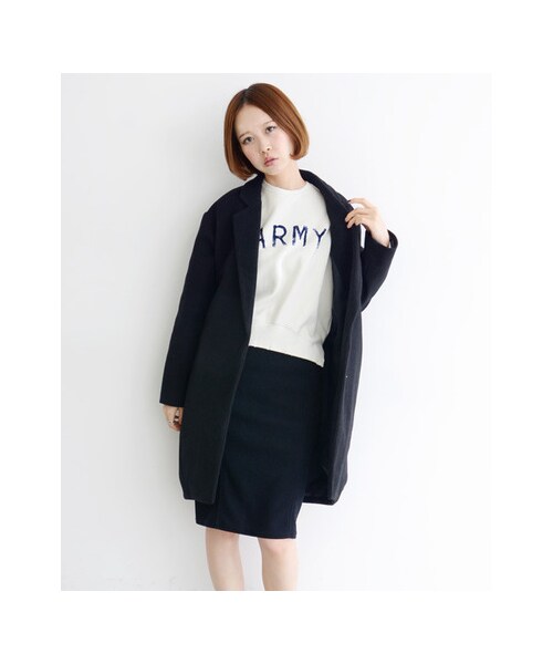 KBF(ケイビーエフ)の「テーラーBIGコート(ジャケット/アウター・レディース・ブラック/グレー/ブルー・one)」の5枚目の写真