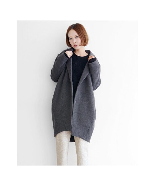 KBF(ケイビーエフ)の「テーラーBIGコート(ジャケット/アウター・レディース・ブラック/グレー/ブルー・one)」の4枚目の写真