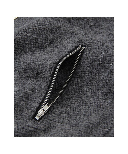 KBF（ケイビーエフ）の「ヘリンボンBIGブルゾン（ジャケット/アウター・レディース・チャコール/グレー/ブラウン・one）」の12枚目の写真