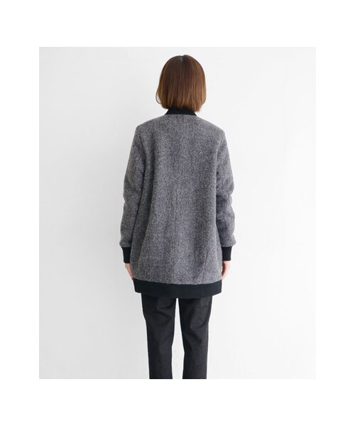 KBF（ケイビーエフ）の「ヘリンボンBIGブルゾン（ジャケット/アウター・レディース・チャコール/グレー/ブラウン・one）」の8枚目の写真