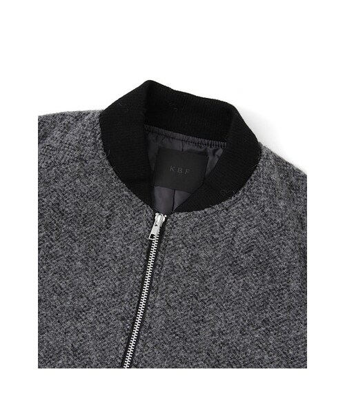 KBF（ケイビーエフ）の「ヘリンボンBIGブルゾン（ジャケット/アウター・レディース・チャコール/グレー/ブラウン・one）」の9枚目の写真