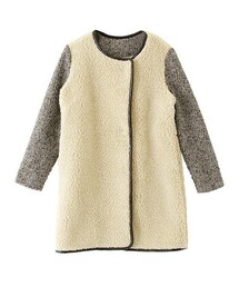 KBF | ノーカラーボアコート(ジャケット/アウター)