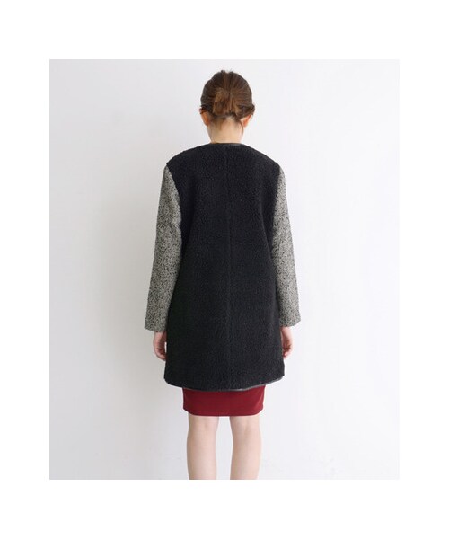 KBF(ケイビーエフ)の「ノーカラーボアコート(ジャケット/アウター・レディース・オフ/ブラック・one)」の11枚目の写真