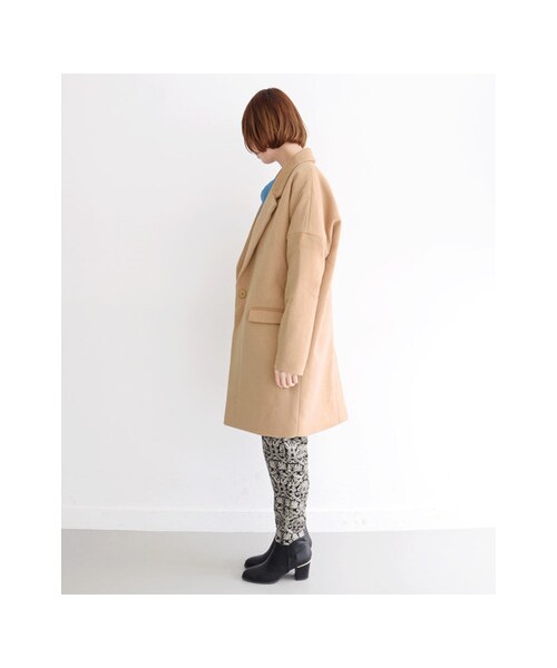 KBF（ケイビーエフ）の「KBF+ ウールコクーンロングコート（ジャケット/アウター・レディース・ブラック/グレー/キャメル・one）」の7枚目の写真