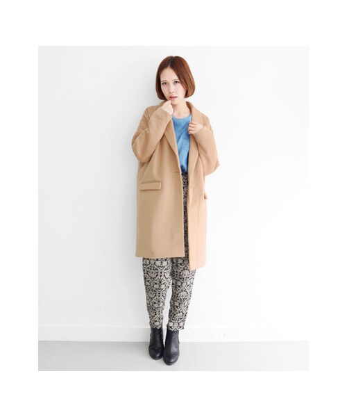 KBF（ケイビーエフ）の「KBF+ ウールコクーンロングコート（ジャケット/アウター・レディース・ブラック/グレー/キャメル・one）」の6枚目の写真