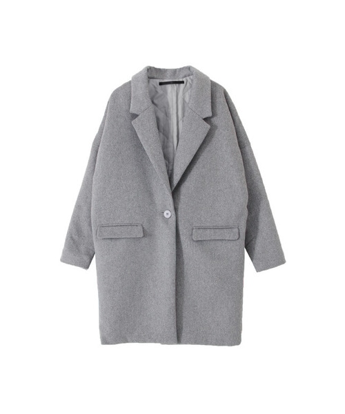 KBF（ケイビーエフ）の「KBF+ ウールコクーンロングコート（ジャケット/アウター・レディース・ブラック/グレー/キャメル・one）」の2枚目の写真