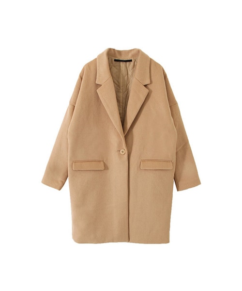 KBF（ケイビーエフ）の「KBF+ ウールコクーンロングコート（ジャケット/アウター・レディース・ブラック/グレー/キャメル・one）」の3枚目の写真