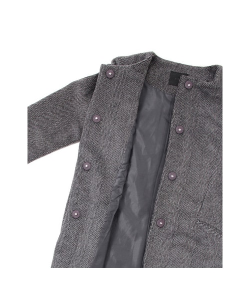 KBF（ケイビーエフ）の「ノーカラーコクーンコート（ジャケット/アウター・レディース・グレー/ブラウン・one）」の12枚目の写真