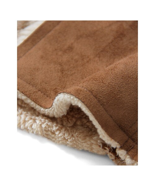 KBF(ケイビーエフ)の「KBF+ ロングフェイクムートンコート(ジャケット/アウター・レディース・ブラウン/ネイビー・one)」の11枚目の写真