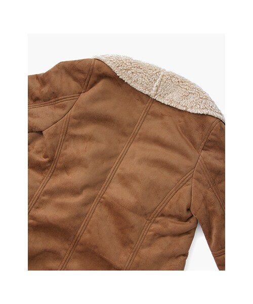 KBF(ケイビーエフ)の「KBF+ ロングフェイクムートンコート(ジャケット/アウター・レディース・ブラウン/ネイビー・one)」の12枚目の写真