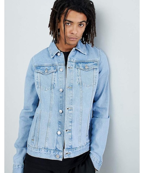 light wash blue denim jacket