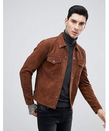 美品　プリティーグリーン　オールレザー　シングルライダース　XL　ブラウン Pretty Green（プリティーグリーン）の「Pretty Green Davenham Suede