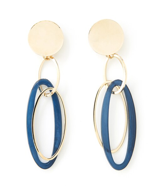 GRL（グレイル）の「クリア3連リングピアス（ピアス（両耳用）・レディース・ピンク/ブルー/ブラウン/オフホワイト・F）」の4枚目の写真