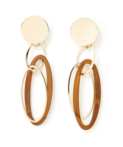 GRL（グレイル）の「クリア3連リングピアス（ピアス（両耳用）・レディース・ピンク/ブルー/ブラウン/オフホワイト・F）」の3枚目の写真