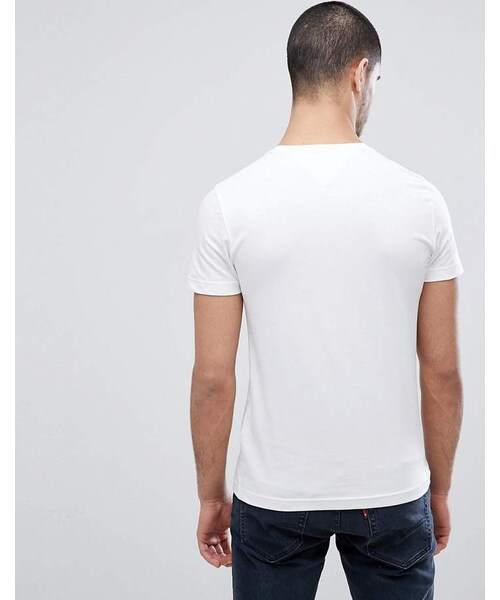 TOMMY HILFIGER（トミーヒルフィガー）の「Tommy Hilfiger T-Shirt with Flag Logo In Stretch Slim Fit In White（Tシャツ/カットソー・メンズ・White・L/M/XL/S）」の2枚目の写真