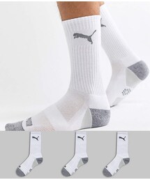 PUMA | Puma Golf Pounce Crew Socks 3 Pack In White 89758001(ソックス/靴下)