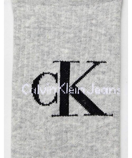 Calvin Klein(カルバン・クライン)の「Calvin Klein CK Jeans Logo Socks(ソックス/靴下・メンズ・Gray・One Size)」の2枚目の写真