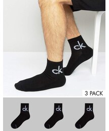 Calvin Klein | Calvin Klein Socks in Quarter Length 3 Pack Black(ソックス/靴下)