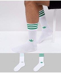 adidas | adidas Originals adicolor Crew Socks In Green CE5713(ソックス/靴下)