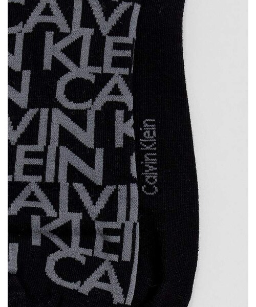 Calvin Klein(カルバン・クライン)の「Calvin Klein All Over Logo Sneaker Socks 2 Pack(ソックス/靴下・メンズ・Black・L/S)」の2枚目の写真