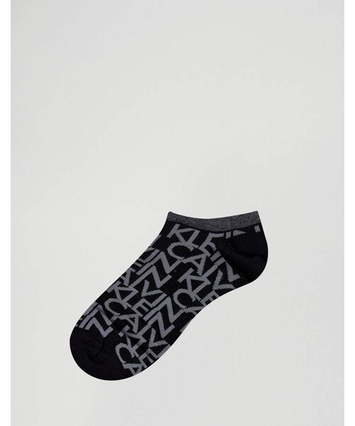 Calvin Klein(カルバン・クライン)の「Calvin Klein All Over Logo Sneaker Socks 2 Pack(ソックス/靴下・メンズ・Black・L/S)」の3枚目の写真