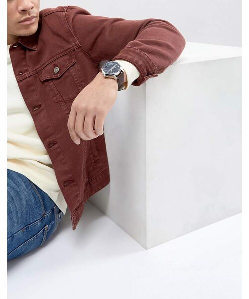 ARMANI EXCHANGE（アルマーニエクスチェンジ）の「Armani Exchange AX2133 Leather Watch In Brown（アナログ腕時計・メンズ・Brown・One Size）」の3枚目の写真