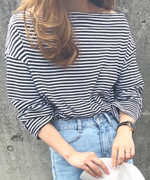 chocomee | オフショルボーダーTee(Tシャツ/カットソー)
