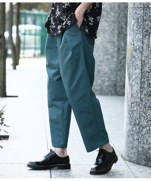 JUNRED(ジュンレッド)の「【Dickies for JUNRed】別注クロスタックワイドパンツ(パンツ・メンズ・ベージュ/ネイビー/グリーン/グレー/ブラック・L/M/S)」の4枚目の写真