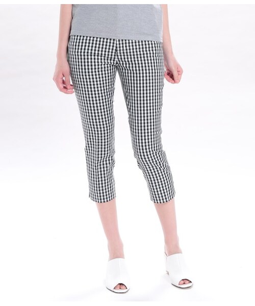 VIS(ビス)の「ギンガムチェックサブリナパンツ(パンツ・レディース・ネイビー/ブラック・M/SS/L/S)」の1枚目の写真