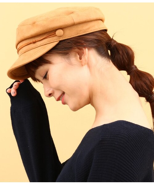 VIS（ビス）の「フェイクスエードマリンキャスケット（帽子・レディース・ブラック/キャメル・F）」の2枚目の写真