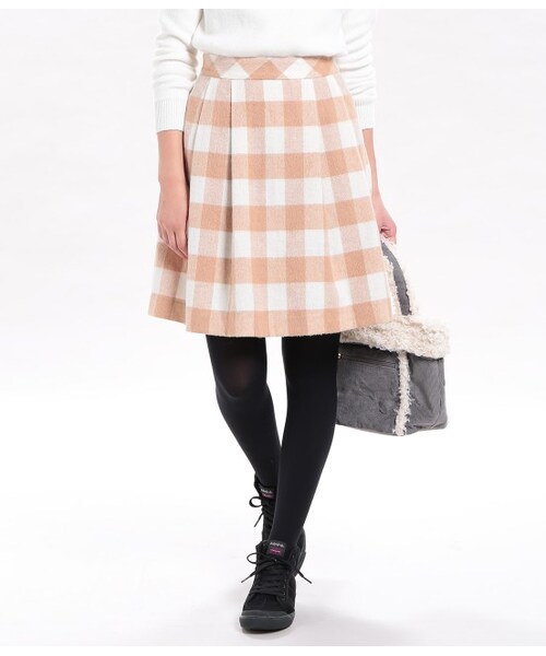 ROPE' PICNIC(ロペピクニック)の「ブロックチェックタックフレアスカート(スカート・レディース・ブラック/ブルー/ベージュ・36/38/40)」の2枚目の写真