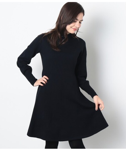 ROPE' PICNIC（ロペピクニック）の「フィット&フレアーニットワンピース（ワンピース/ドレス・レディース・グレー/キャメル/ネイビー・38）」の3枚目の写真