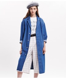 ROPE ロペ　ドロップショルダー　とろみチェスターコート　ベージュ　S 匠】ドロップショルダーチェスターBIGコート / AMERICAN