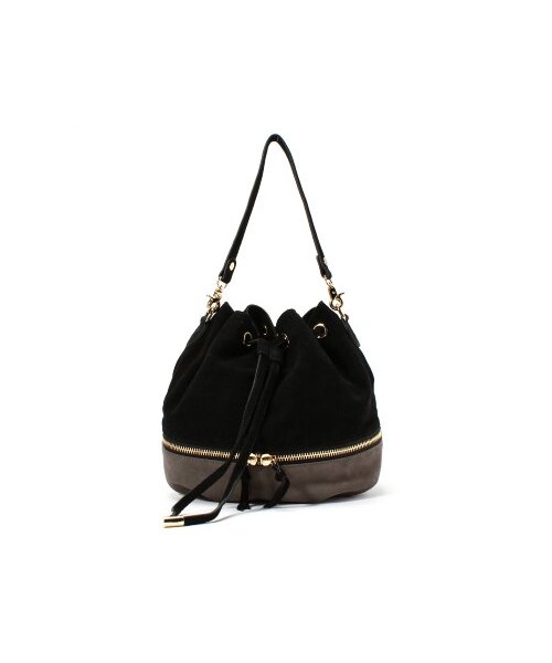 HASHIBAMI（ハシバミ）の「HASHIBAMI スエードキンチャクバッグ（ショルダーバッグ・レディース・オレンジ B/グレーA/ブラック/ベージュ・フリー）」の2枚目の写真