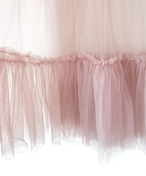 Tiffee SELECT（ティフィーセレクト）の「2WAYペチコート付きティアードフリルチュールロングスカート（スカート・レディース・ブラック/ピンク・M）」の6枚目の写真