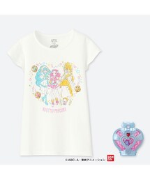 UNIQLO | GIRLS HUGっと！プリキュア グラフィックT（半袖）ミライクリスタルプリティコロン付き(Tシャツ/カットソー)